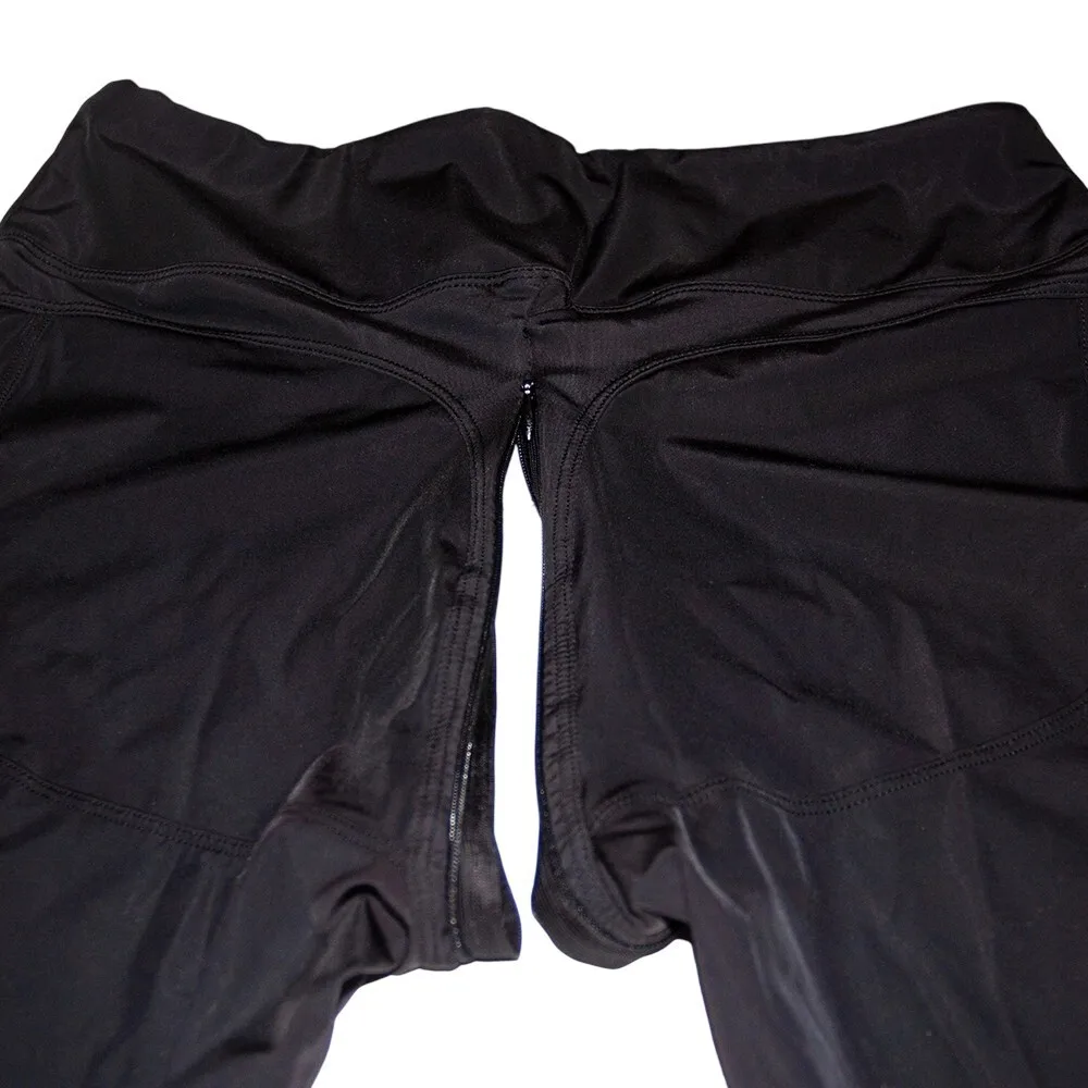 Pantalones de yoga de talla grande con cremallera invisible, mallas sexys de cintura alta, pantalones ajustados para mujer