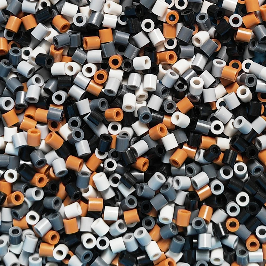 Cor cinza 5mm 1000 pçs yantjuet hama contas para crianças ferro fusível contas diy quebra-cabeças pixel arte presente crianças brinquedo
