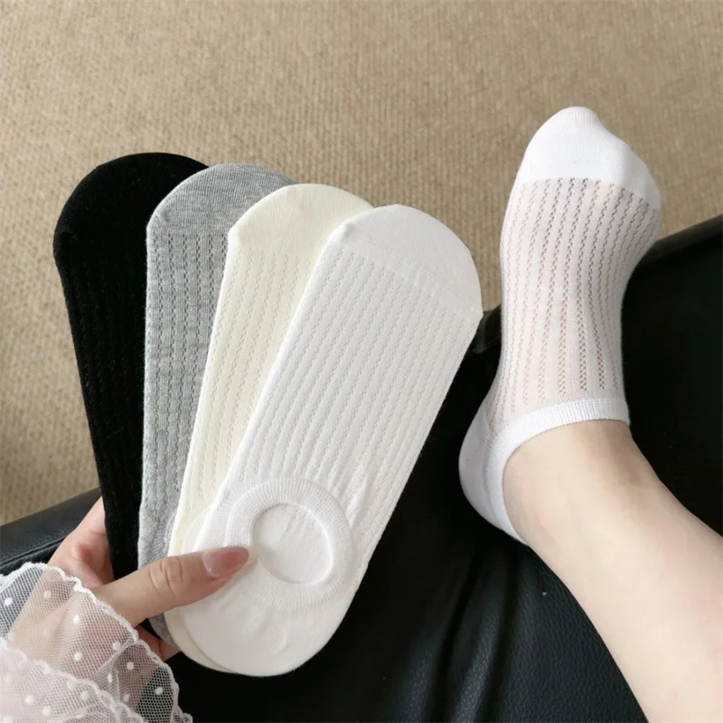 

4Pairs/set Children's Socks For Girls Boys Summer Thin Mesh Short Kids Socks Daily Boat Teenage Boy Girl Socks For 12-18Years