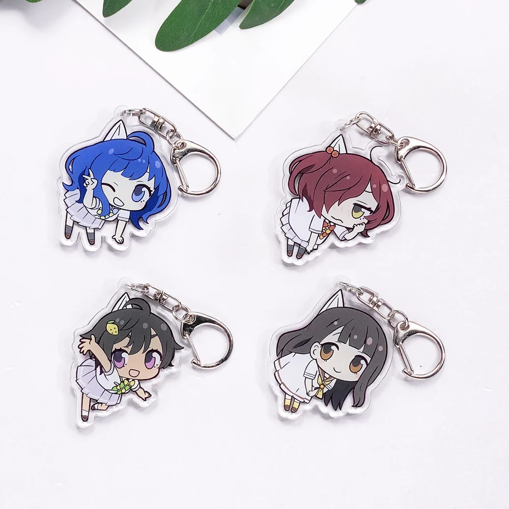4Pcs Anime Makeine: Too Many Losing Heroines Acrylic Keychain Accessories Bag Charm Backpack Pendant Key Ring Gifts For Friends
