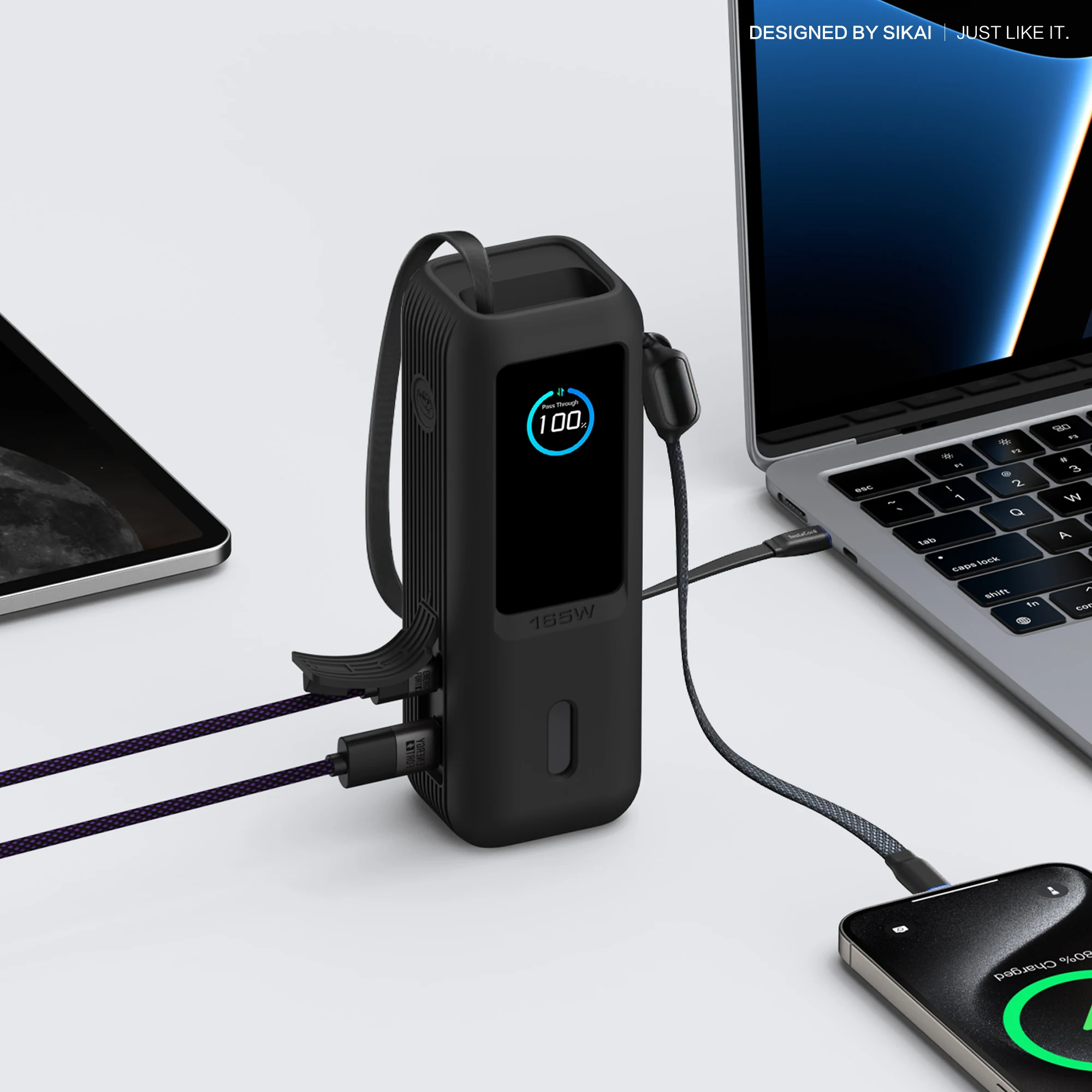 Silikon-Schutzhülle, staubdichte Abdeckung, Reise-Tragetasche für Anker Zolo 25000mAh 165W Powerbank, TF/SIM-Aufbewahrungstasche – Detail 11
