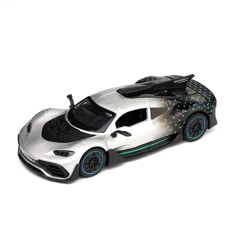 1:32 ONE Supercar aleación Metal Diecast modelo coche sonido luz Hobby coleccionables regalos de cumpleaños para novio