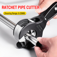 Ratcheting Tubing Cutter 8-29mm Universal Pipe Cutter Stainless Steel Copper Aluminium Ratchet Scissors Hose Cutting Hand Tools