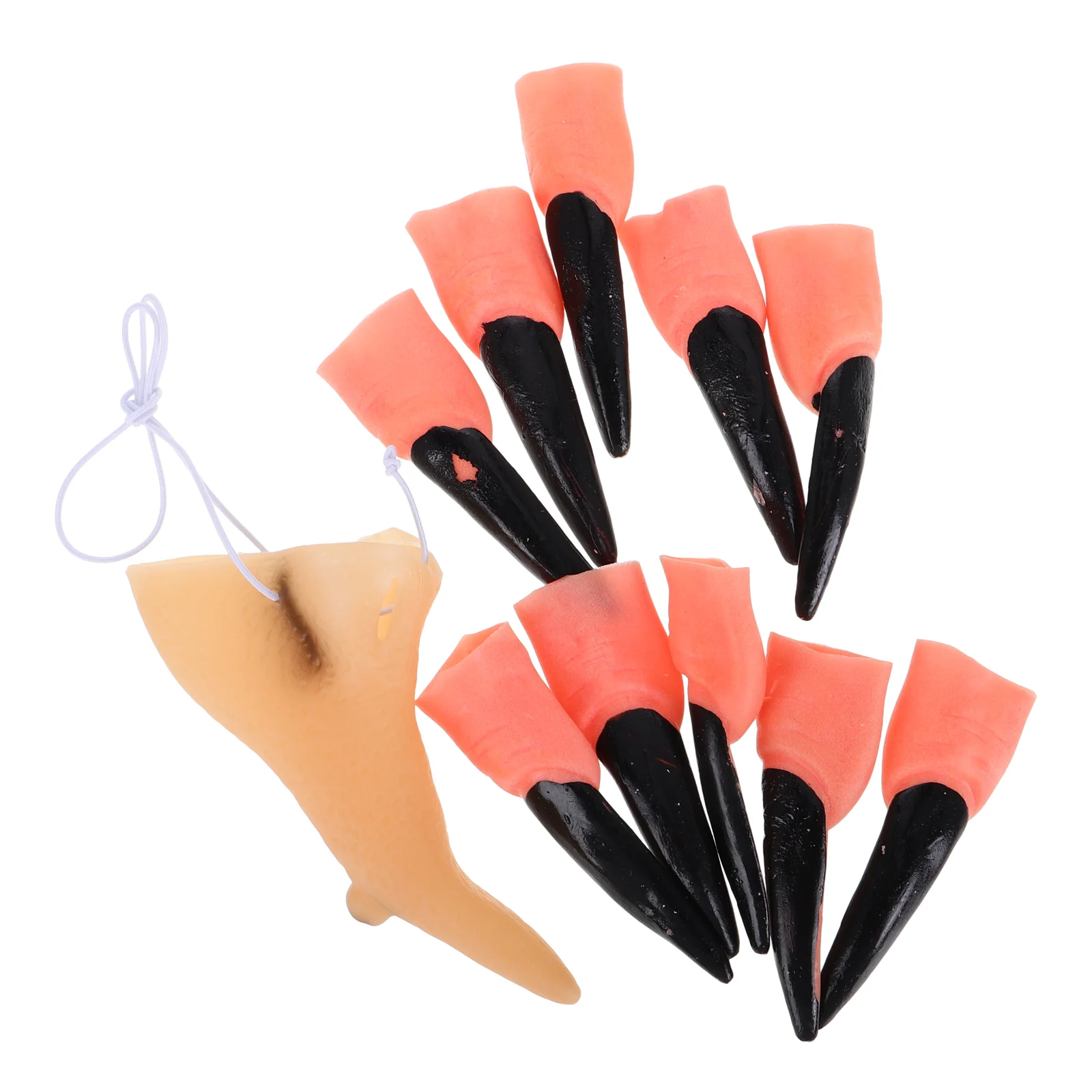 11 Pcs Accessories Fake Fingers Fingernails Witches Masquerade Props Child