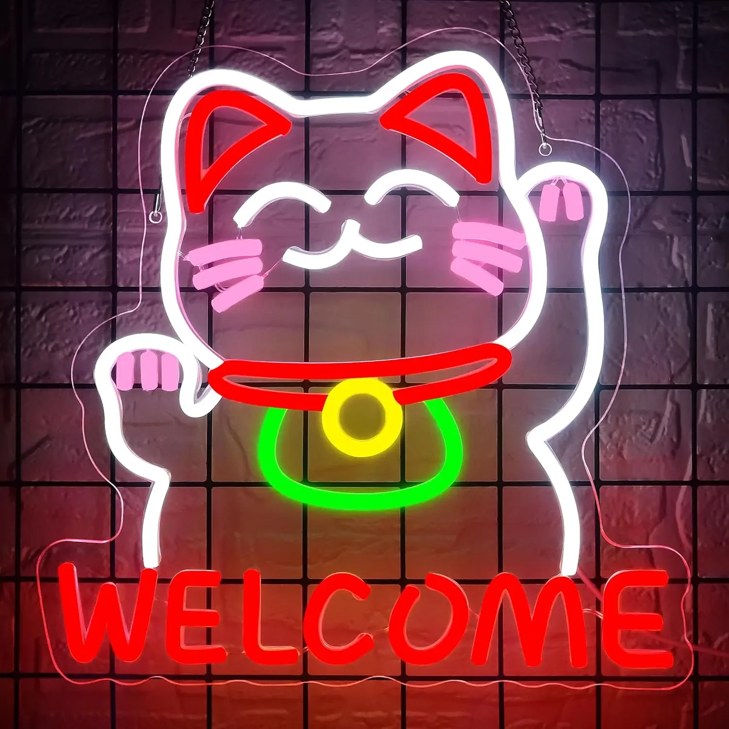 

LED Welcome Cat Neon Sign Lucky Cat Neon Light Business For Man Cave Store Bar Restaurant Commercial Street Decor Birthday Gift