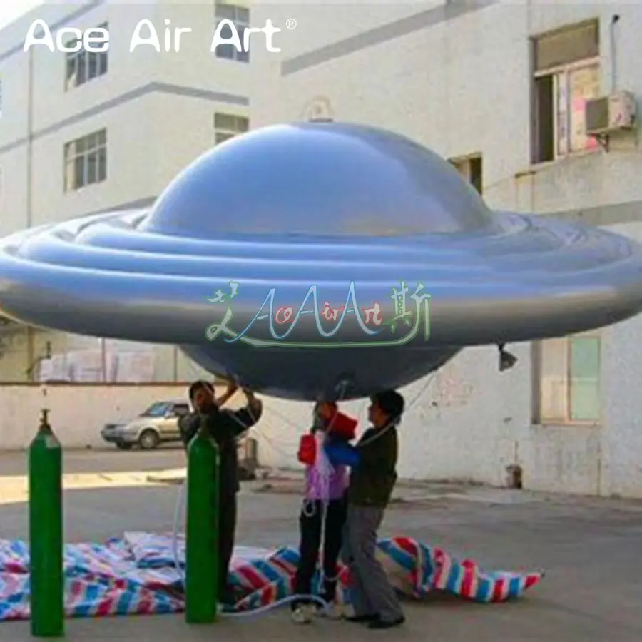 

Hanging Inflatable Silver UFO Model With Blower For Assembly/Promotion/Museum Decoration Made By Ace Air Art