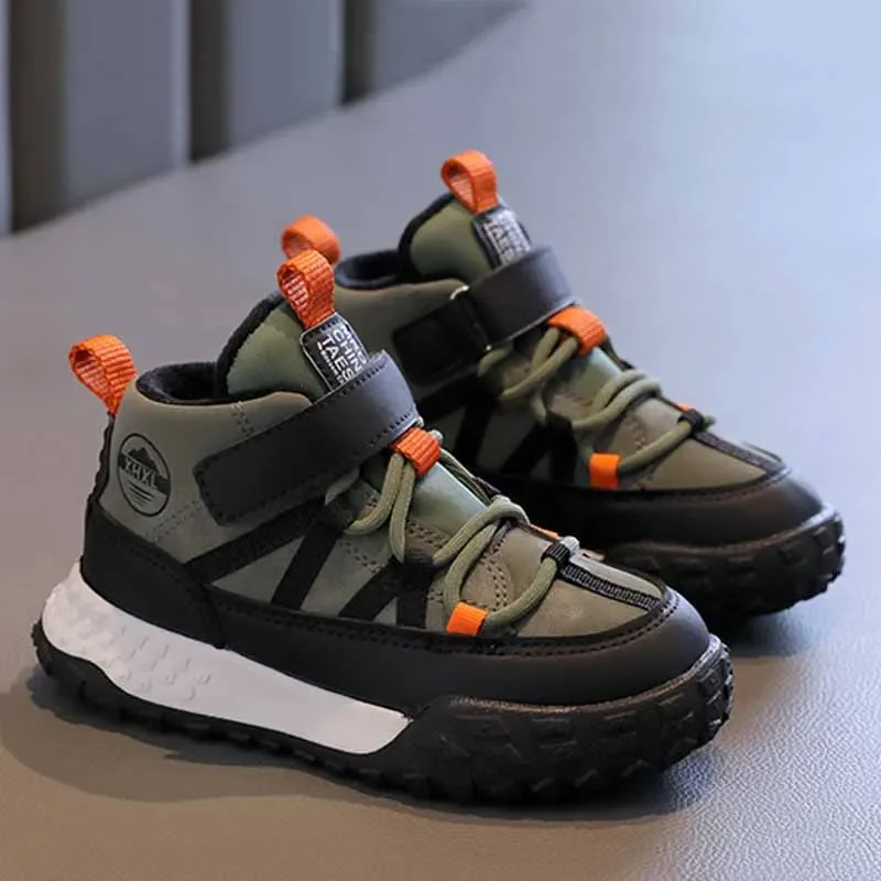 

Детские кроссовки, осенняя обувь на шпильке, кроссовки на плоской подошве для подростков, зимняя спортивная обувь для мальчиков, повседневная обувь с плюшевой кашемировой подкладкой для девочек