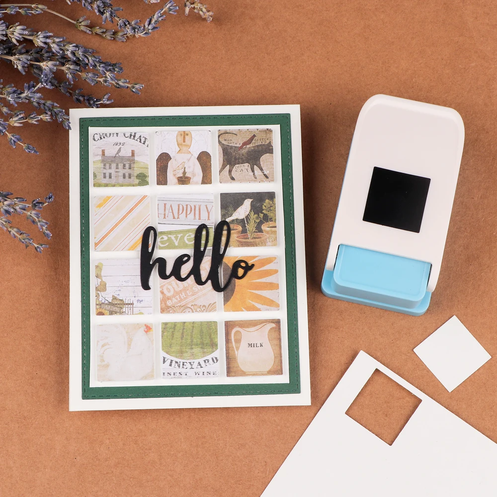 مربع تبويب لكمة خرامة الورق 1 "رافعة مربعة عمل الحرفية لكمة للمخطط إدراج بطاقة صنع Diy بها بنفسك المرجعية ورقة صياغة #4