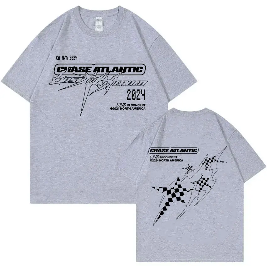Koszulki zespołu rockowego Chase Atlantic Lost in Europe and UK Tour Męskie Koszulki Hip Hop Vintage Oversized Bawełniane Koszulki Gotycka Odzież Uliczna
