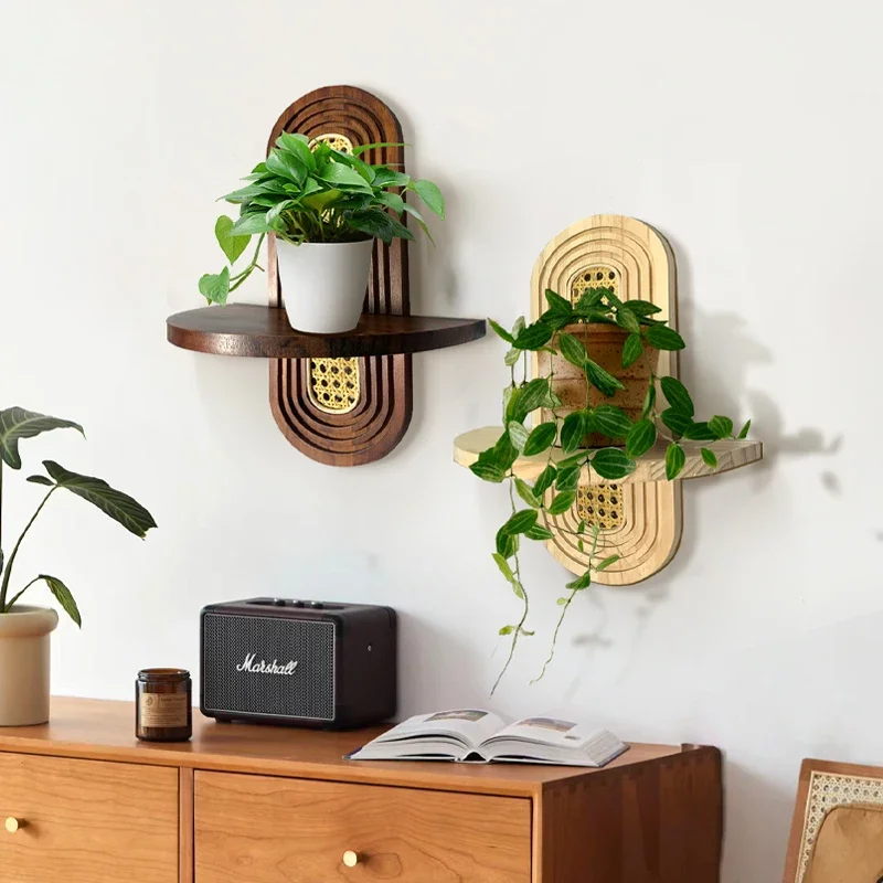 antique shelf entrance original solid wood restaurant flower stand wall decoration cover ugly wall hanging parts atmosphe