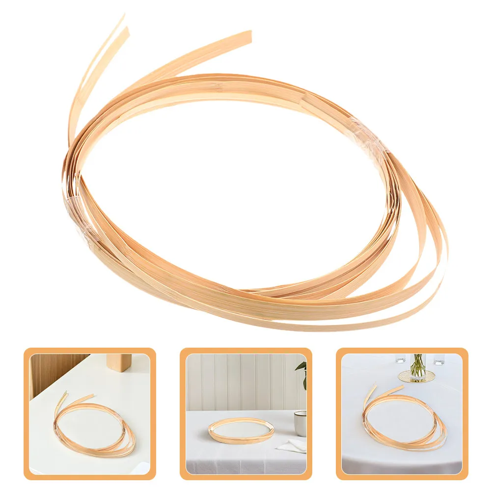 3 Piezas de Tiras de Bambú Hechas a Mano, Flexibles, para Tejer, Decoración de Muebles, Cestas, Manualidades, Arreglos Florales para Bodas, Material para DIY