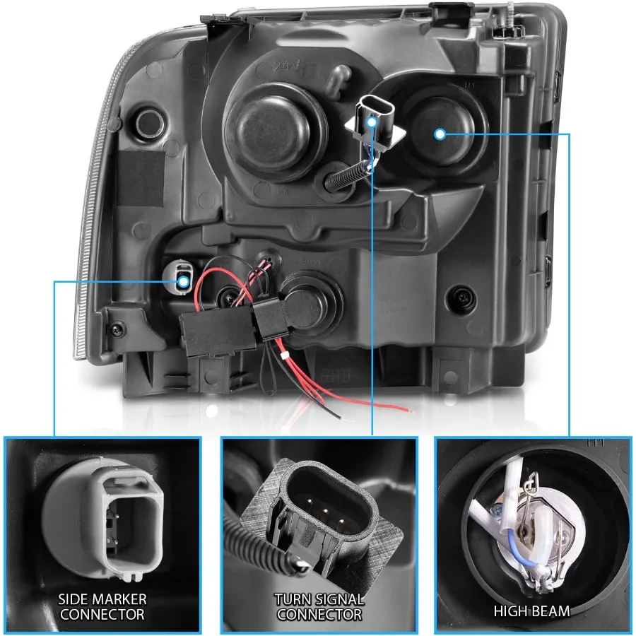 ل 2005-2007 F250 F350 F450 Superduty Xtreme LED هالو ريم كروم العارض العلوي زوج-الراكب وجانب السائق #6