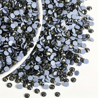 SS4-30 Glass Black Diamond Better DMC Hot Fix Flatback Rhinestones Strass Hotfix Iron on Sewing Fabric Decorations  Accessories