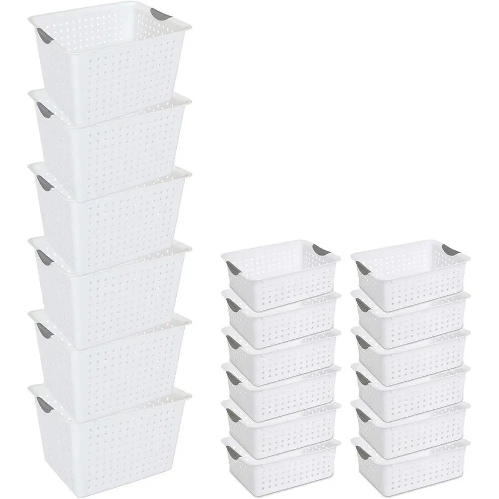 

Корзина для хранения с ручками, глубокая (6 шт.) и средняя (12 шт.), белая