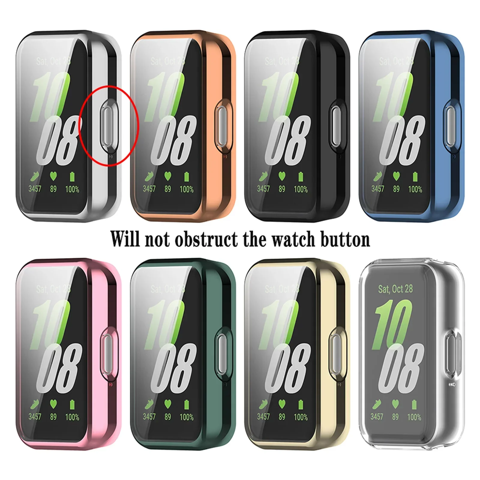 Coque souple pour Samsung Galaxy Fit 3, protection plein écran en TPU, coque pare-chocs, housse de protection pour montre intelligente