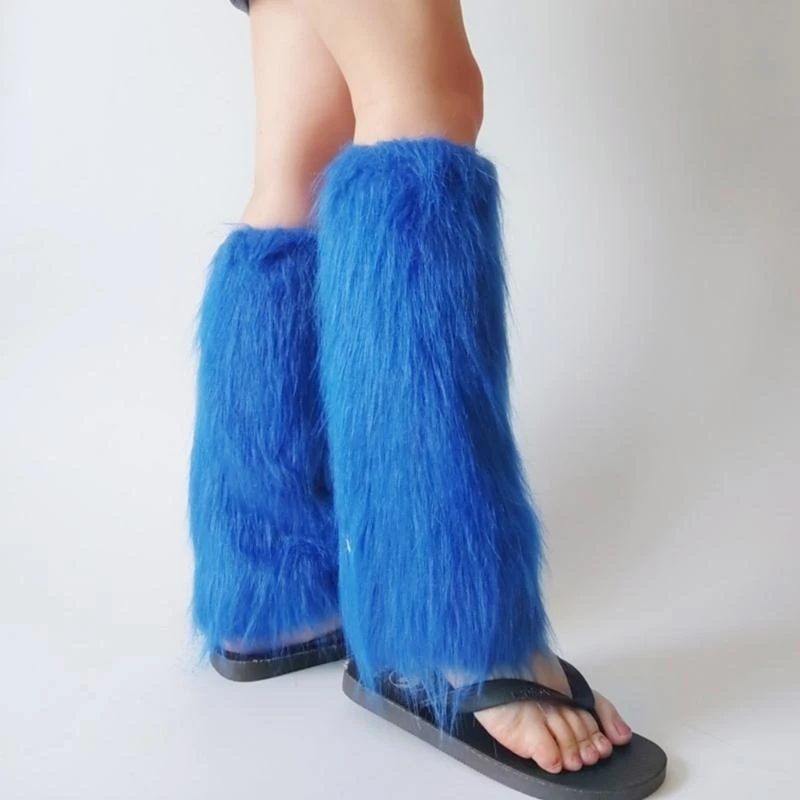 Faux Furs Leg Warmer Winter Warm Furs Boot Cuffs Cover,Party Costumes Shoe Cover 15UB