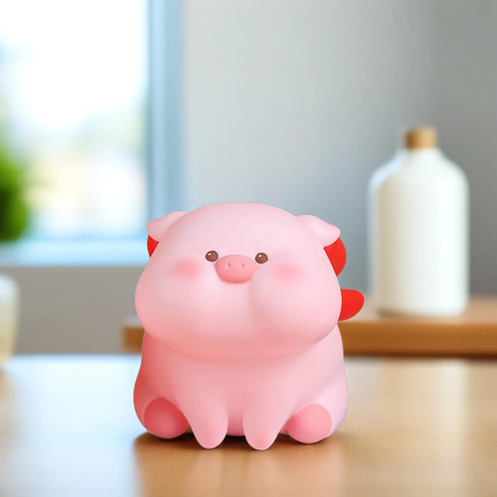 

Creative Piggy Bank Vinyl Pig Money Box Lovely Coin Container for Saving Habits Room Decor Gift Desktop Bookshelf Medium Design