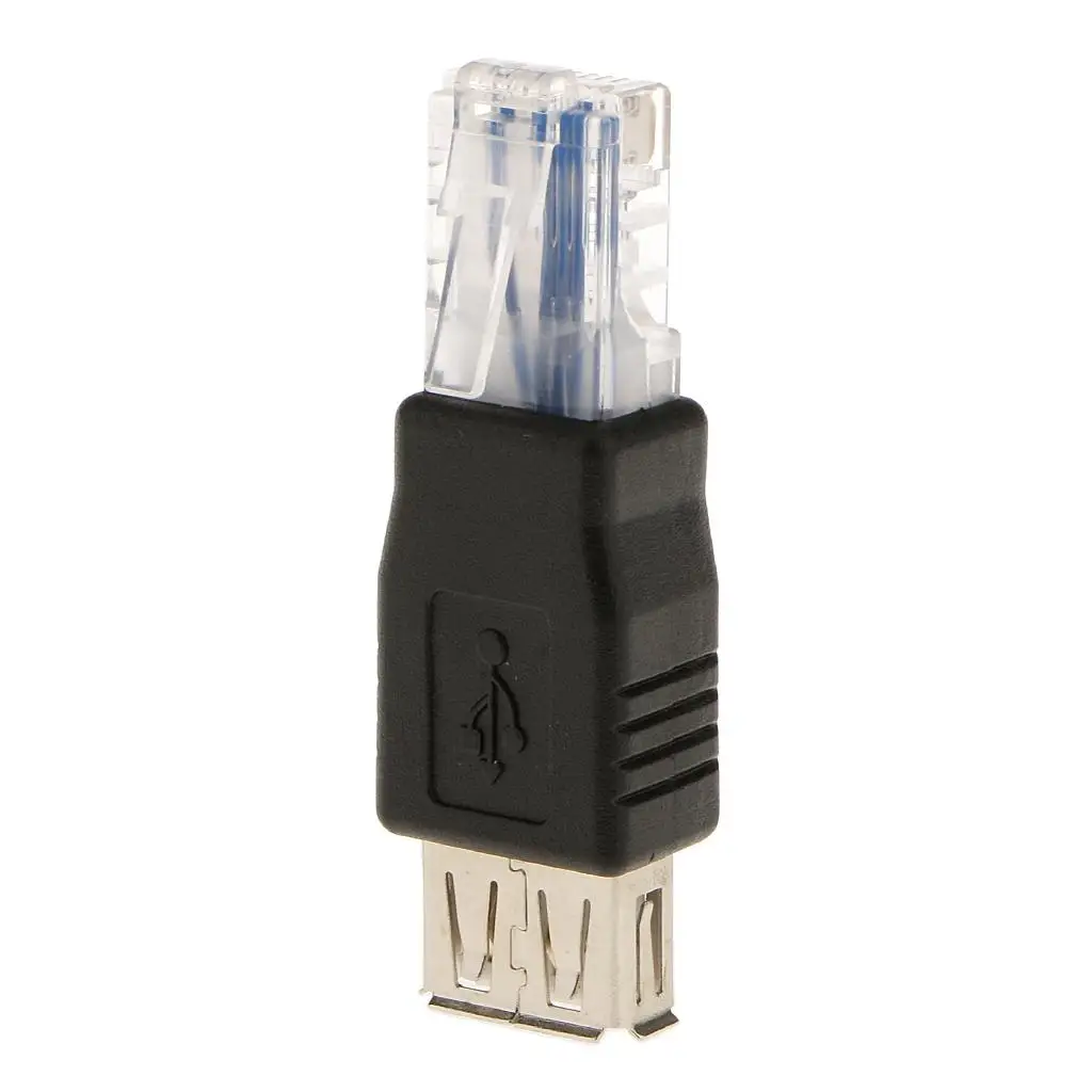 Portable Ethernet Adapter USB a Female to Male ABS LAN Socket Compact Network Connector for Travel