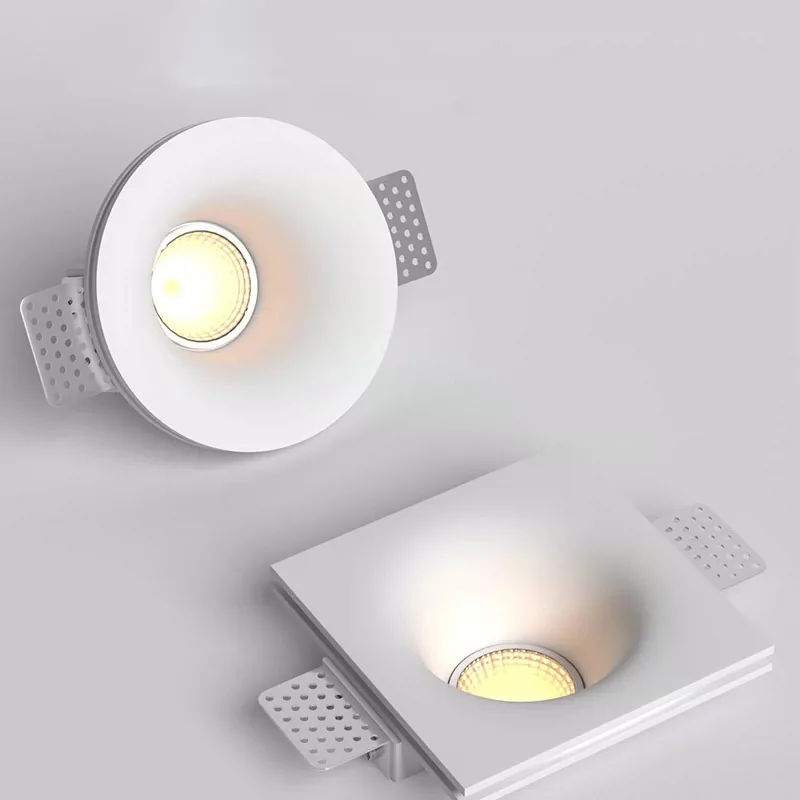 Gypsum lamp led spotlight eye protection deep anti-glare frameless pre-buried ceiling cob downlight