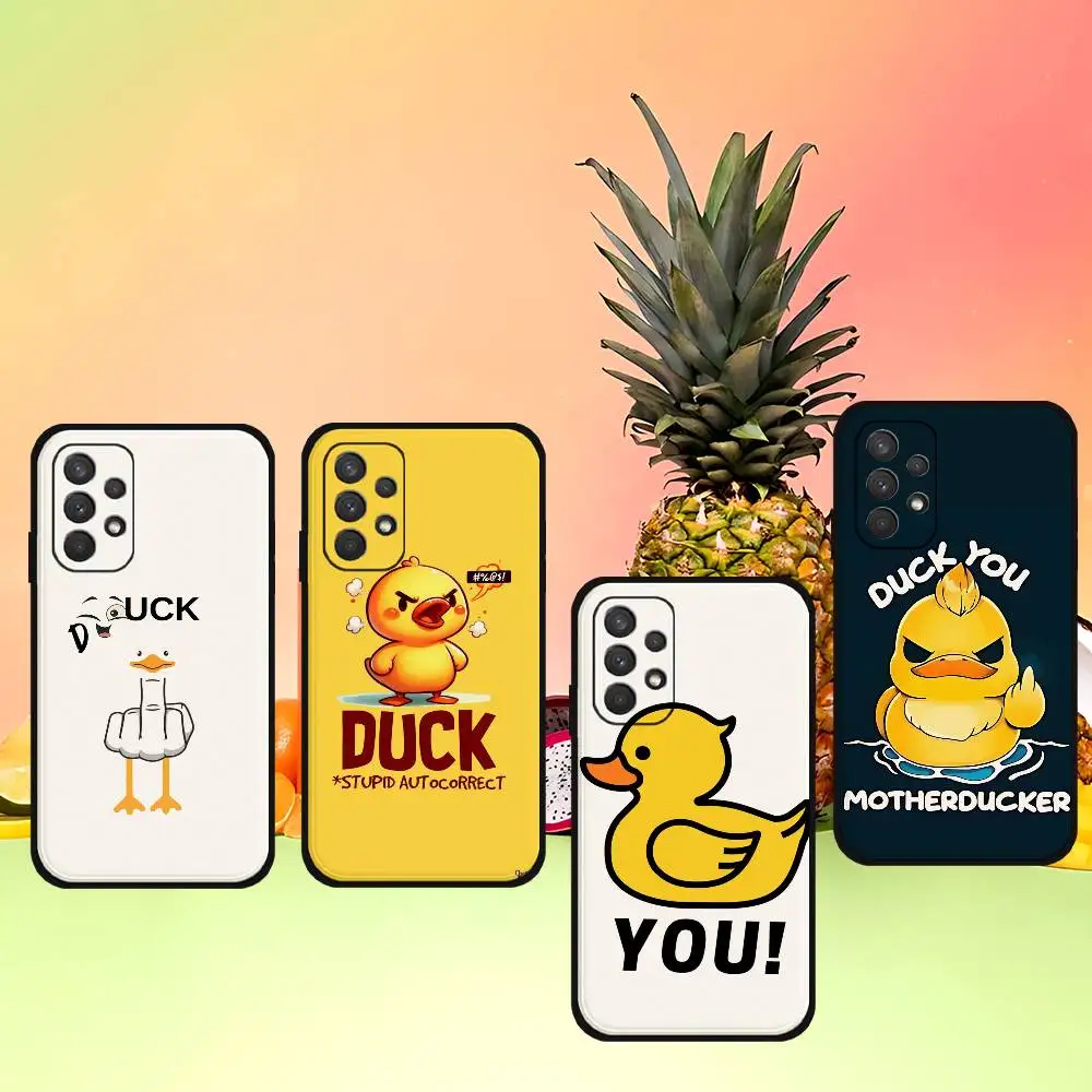 

Cute Duck You Phone Case For Samsung S24/S25/S22 S30/A51 52/Lite/Ultra/5G/Plus/FE - Slim Shockproof Black Protection