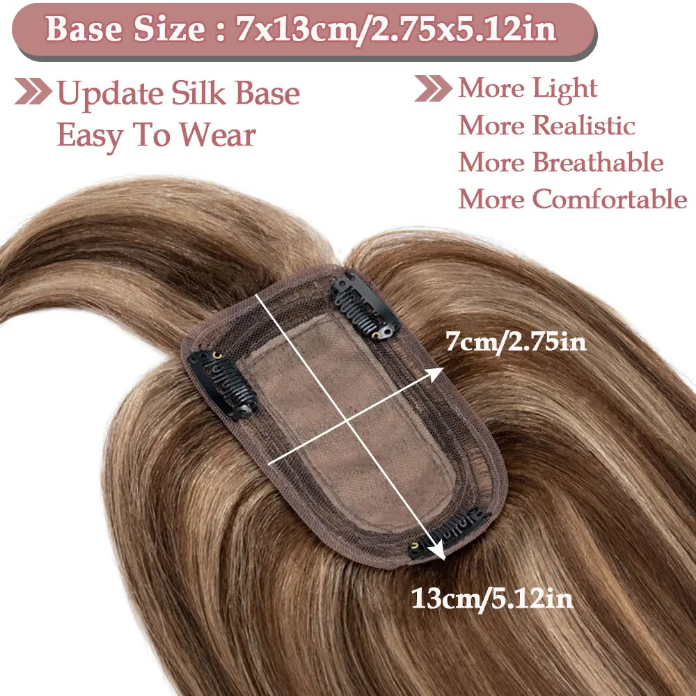 SEGO Hair Toppers for Women Real Human Hair with Thinning Hair Toppers Clip in Toppers Straight Hair Pieces with Bangs 150%