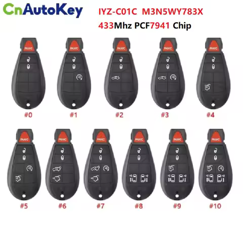 CN015001 IYZ-C01C 433Mhz 7941 Remote Car Key Fob M3N5WY783X For Chrysler Town Country Jeep Grand Cherokee Dodge Caravan Journey