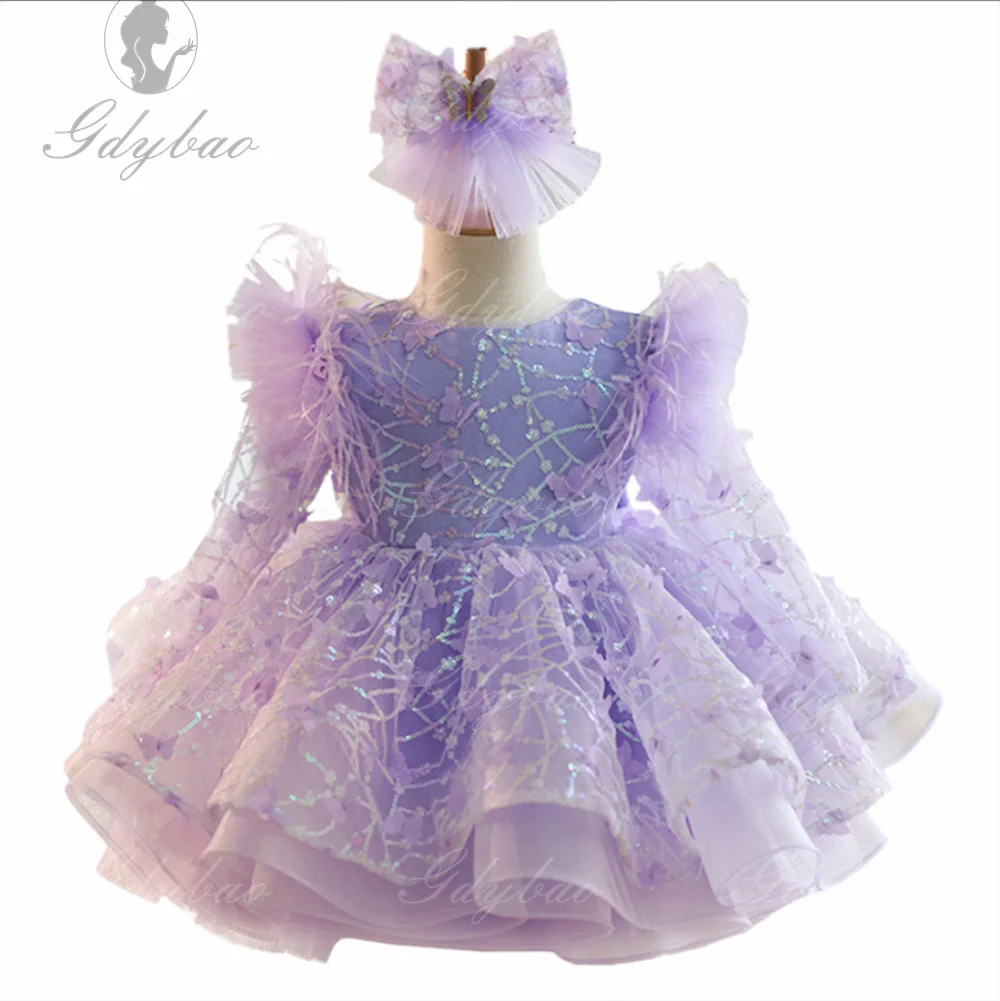 Великолепное платье маленькой принцессы с цветочным узором для девочек, двухцветное лоскутное платье с красным бантом, детское бальное платье для дня рождения