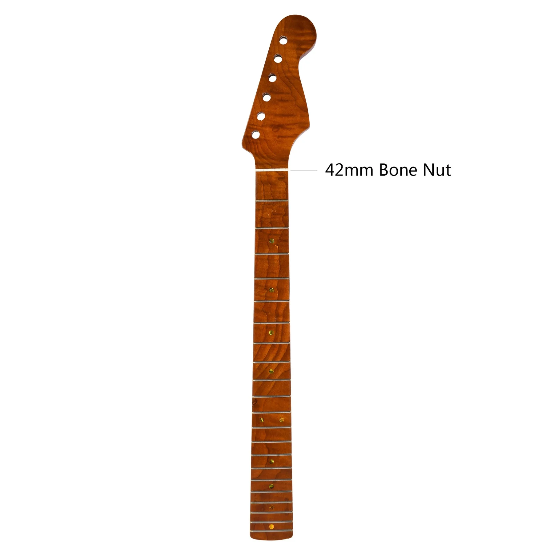

Lustrous Tiger-Striped Baked Maple Electric Guitar Neck 21 Fret Glossy Finish for Enhanced Playability And Aesthetic Appeal