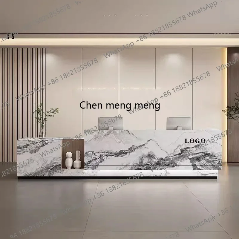 

Hot sales Office Reception Counter Shop Shelves Modern Restaurant Company Business Reception Desk Beauty Salon Bureau Commercial