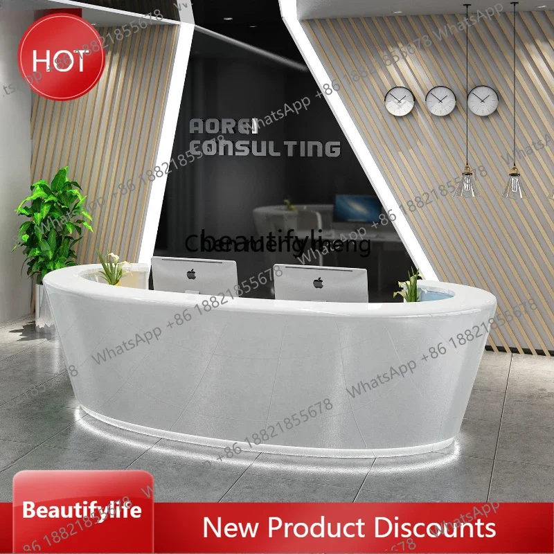 Paint Reception Desk Company Reception Desk Beauty Salon Reception Desk Cashier  Arc