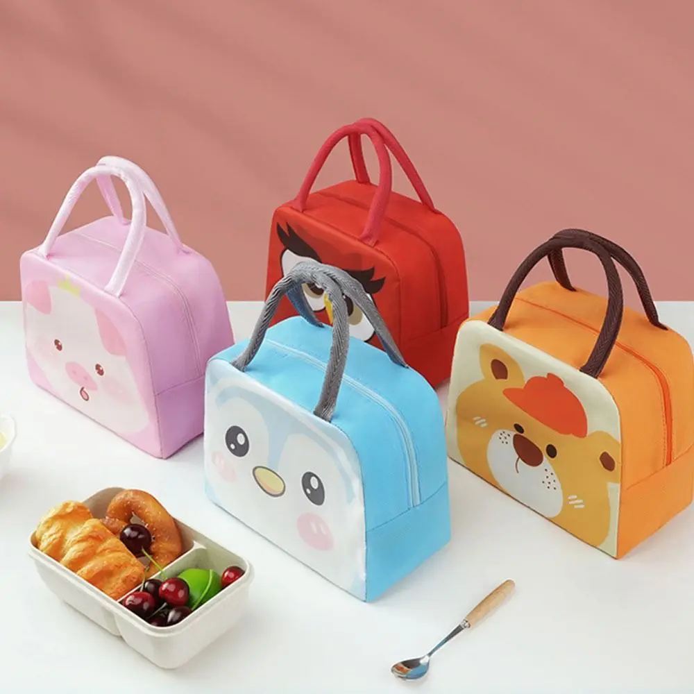 Fiambrera portátil de dibujos animados, bolsa térmica de tela no tejida, accesorios para comida, bolsa enfriadora pequeña