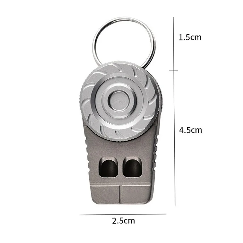 Titanium Alloy Multifunctional Whistle Stress Relief Spin with Necklace Outdoor Double Tubes High Decibel Emergency Whistle