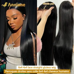 Parrucca Glueless da 30 pollici Capelli Umani Pronti da Indossare 6X4 Parrucca Brasiliana Diritta HD Anteriore Del Merletto Parrucca di Capelli Umani Parrucche di Capelli Umani al 100% Glueless