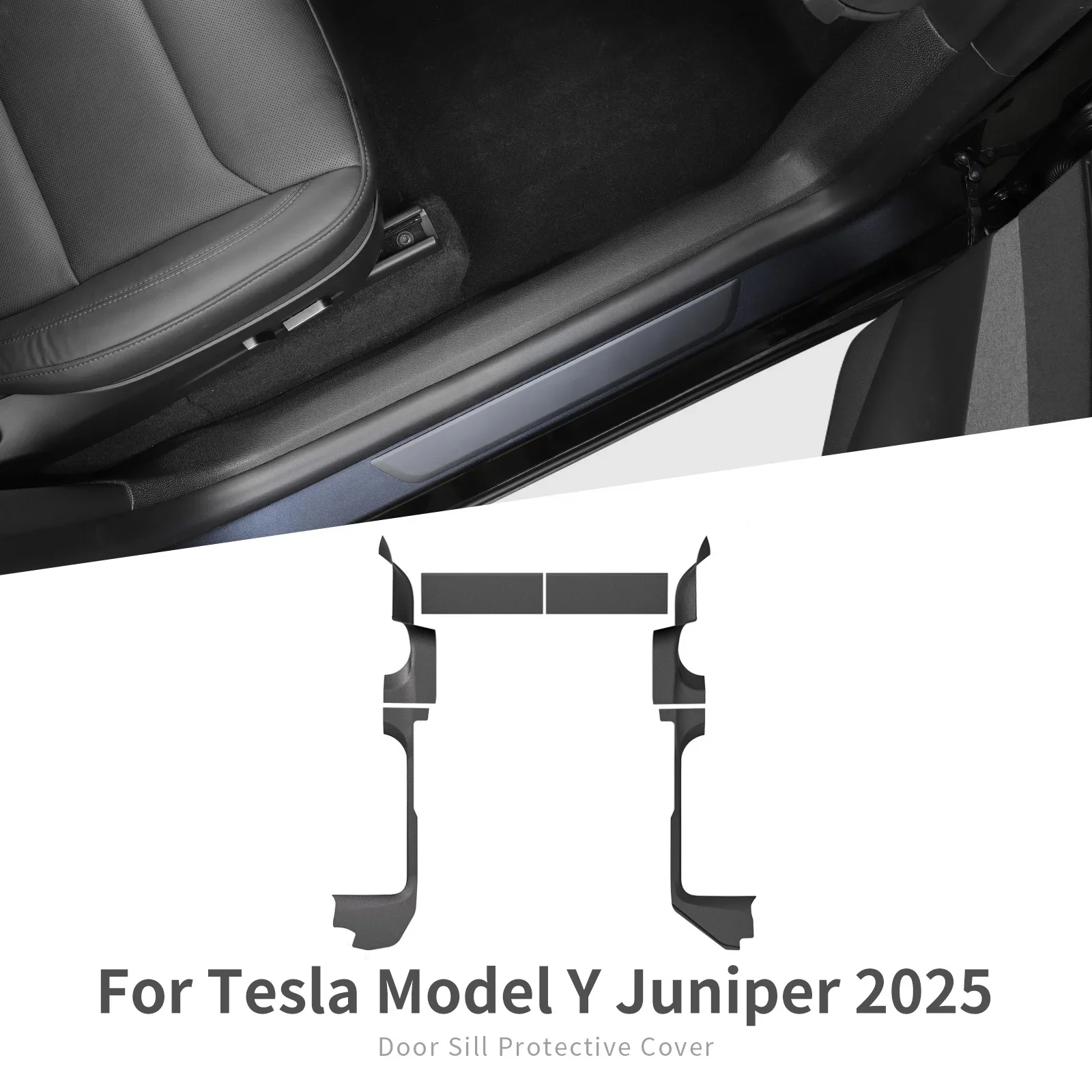 

CSDOH for Tesla Model Y Launch 2025 2026 Juniper Central Control Side Anti-kick Pad TPE Door Sill Strip Guard Protection