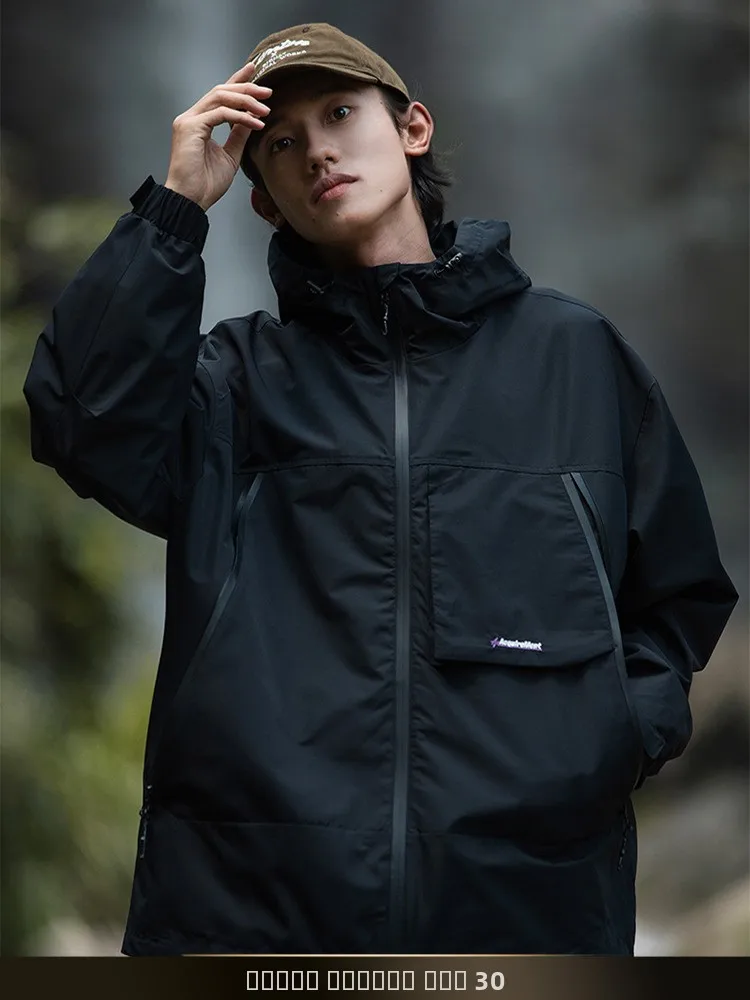 

NTED Mountain Series Men's Outdoor Jaet Double Zipper Hooded Coat Breathable Polyester Fiber Autumn Season Regular Fit