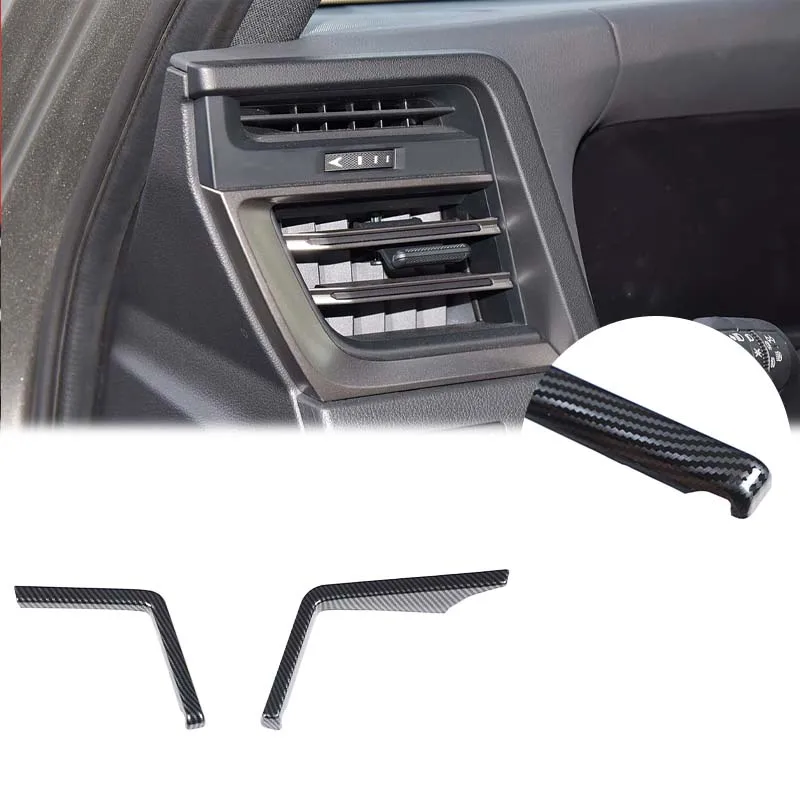 

For Lexus GX 2024+ LHD ABS Plastic Carbon Fiber Car Dashboard Side Air Outlet Decorative Frame Sticker Interior Accessories 2Pcs