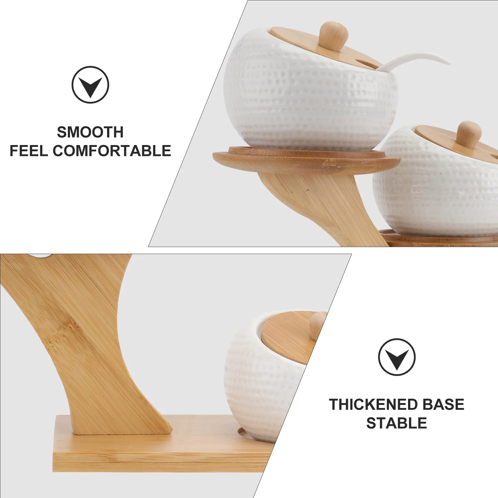 

1Set Ceramic Seasoning Jars Set High Quality Wooden Lid Sealed Spice Containers Kitchen Storage Bottles for Salt Pepper Powder