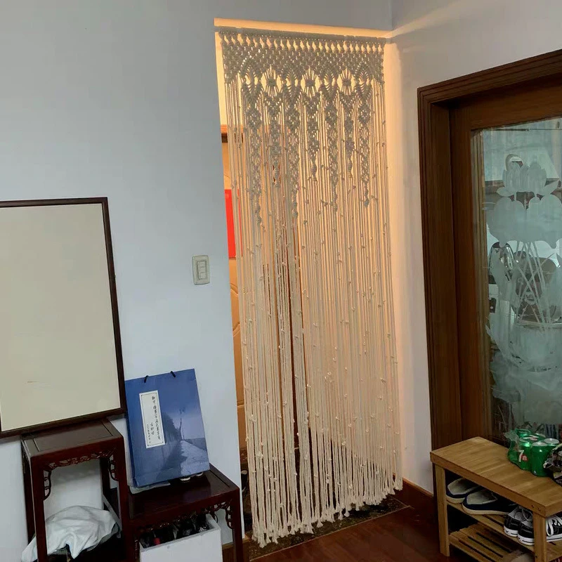 Aqumotic Bohe Partition Room Rope Tassel Decoration Hand-woven Curtain Tapestries Braided Homestay Braided Door Curtains