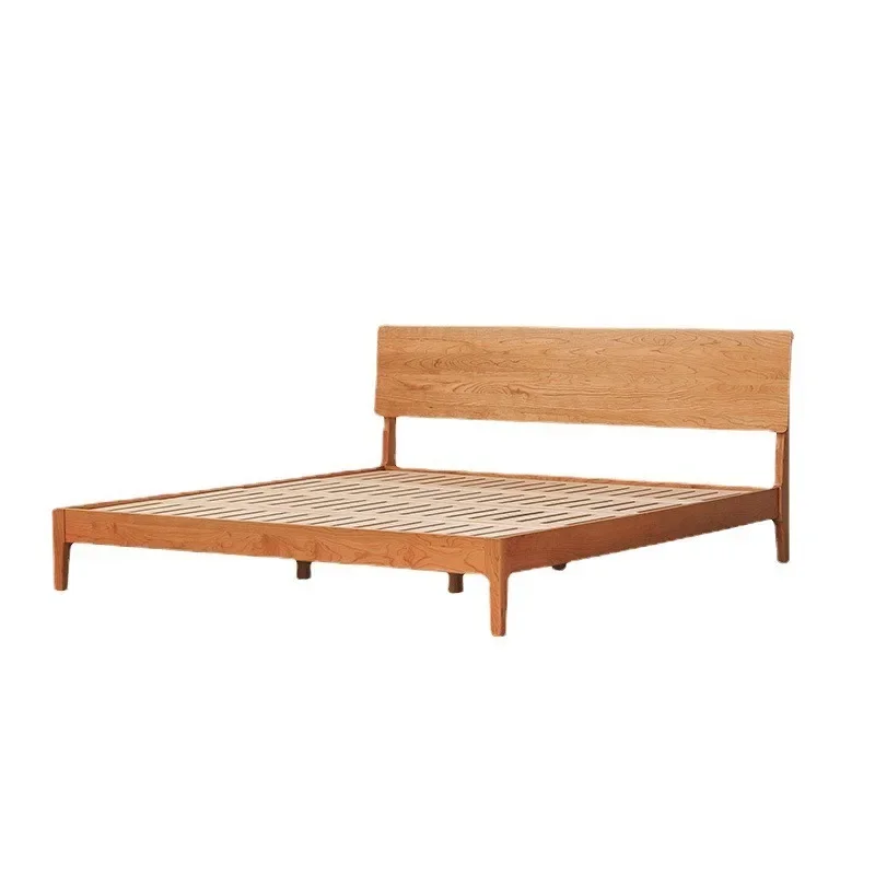 

Nordic solid wood Chihiro bed 1.5 log Japanese simple cherry wood white oak furniture 1.8 meters double