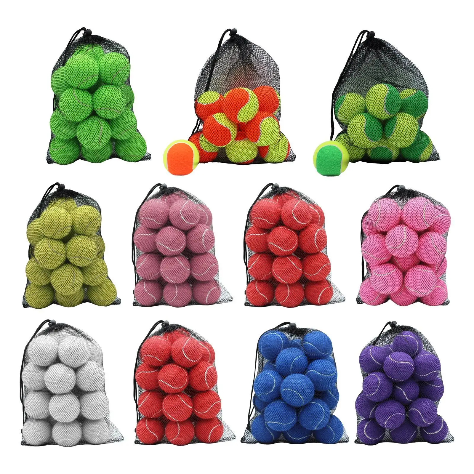 20 pçs bolas de tênis bolas de treinamento praticando 2.52 "diâmetro exercício resistente ao desgaste bolas elásticas para jogos indoor raquete esportes