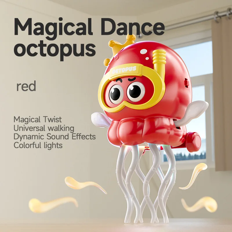 Spinning and Dancing Octopus Electric Cartoon Multi Directional Light Simulation Toy with Magical Charm Birthday Gift