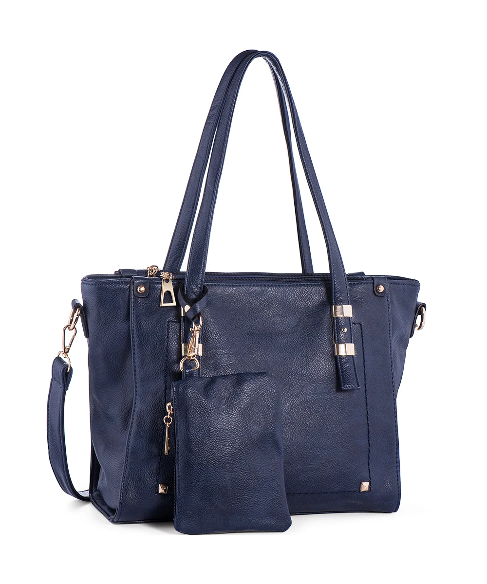 

Stylish Classic Lady's tote bag with high quality multi-zip pocket and versatile PU soft leather shoulder bag