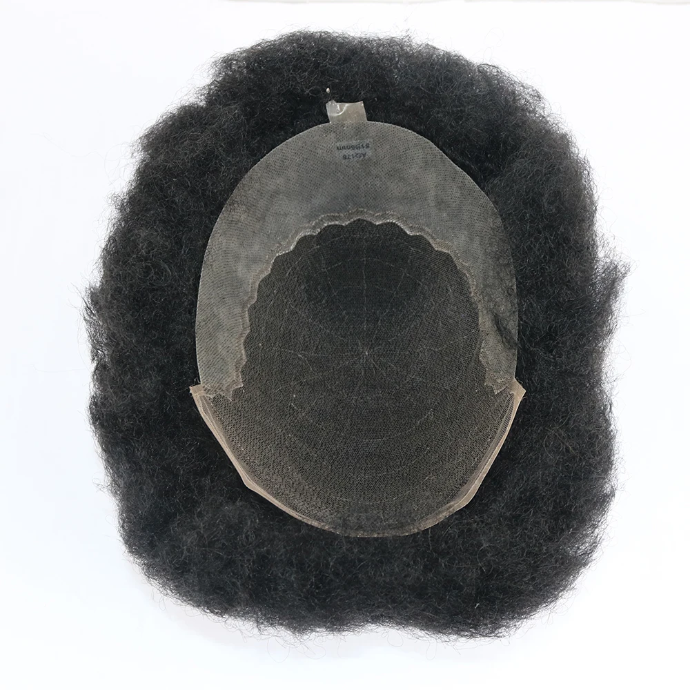 4 مللي متر 6 مللي متر غريب مجعد الأفرو الرجال الباروكات الذكور الشعر الاصطناعية غير قابلة للاكتشاف كامل الدانتيل الشعر المستعار Q6 الدانتيل و بولي Base قاعدة 100% شعر بشري واقعي