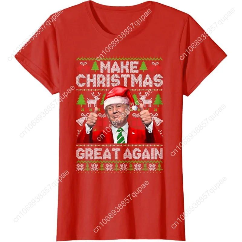 Trump T-Shirt Make Christmas Great Again Funny Trump Xmas Snow Pajama Ugly T-Shirt