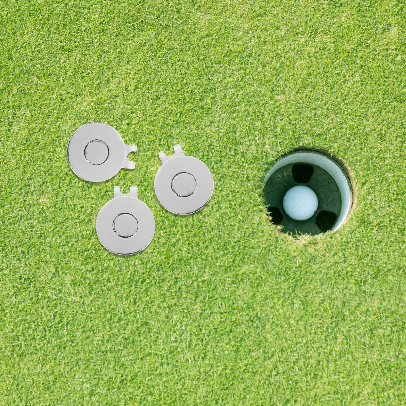

4Pcs Golf Ball Marker Holders Metal Hat Clips Durable Flat Cap Clips Golf Accessories for Hats Gloves Bags Visors Belts