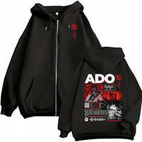 Singer Ado Hibana World Tour 2025 Zipper Hoodie Harajuku Japanese Style Zip Up Sweatshirts Men Women Casual Oversized Pullovers