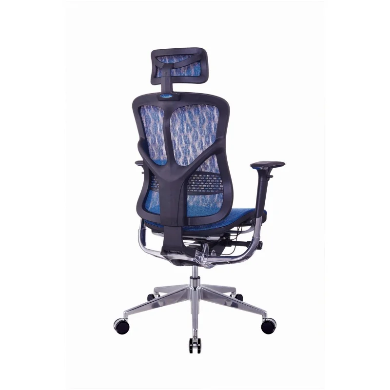 Cadeira Executiva de Design Moderno e Luxuoso com Encosto Alto em Malha Azul Ajustável Ergonômica e Respirável com Amostra Grátis