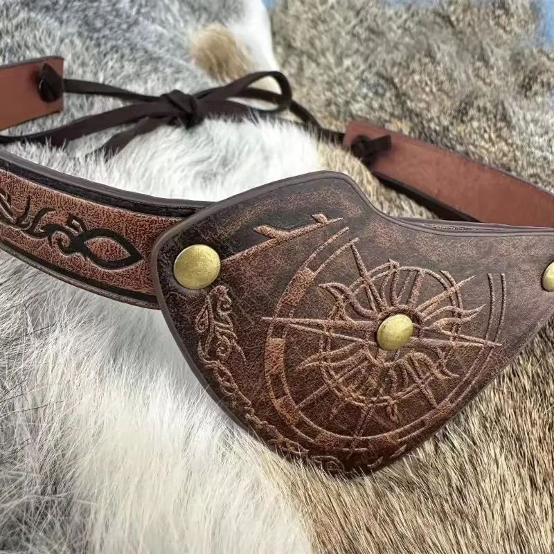 ZXKYZR8 Parche de ojo de cuero de PU para adulto vintage medieval, novedad de moda, juego de rol de pirata, accesorios de máscara de ojo de armadura ZXKYZR8 Parche de ojo de cuero de PU para adulto vintage medieval, novedad de moda, juego de rol de pirata, accesorios de máscara de ojo de armadura