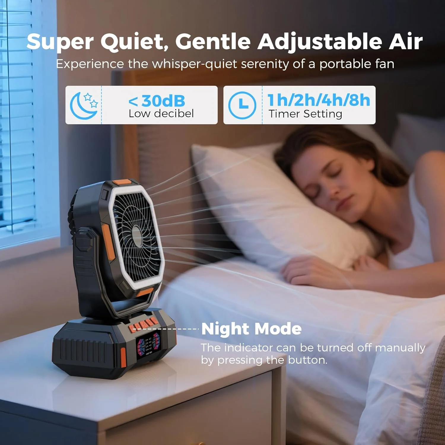 

Portable Rechargeable Fan with 40000mAh Battery Stronger Wind Stepless Speed Regulation Fast Charging for Camping Tent