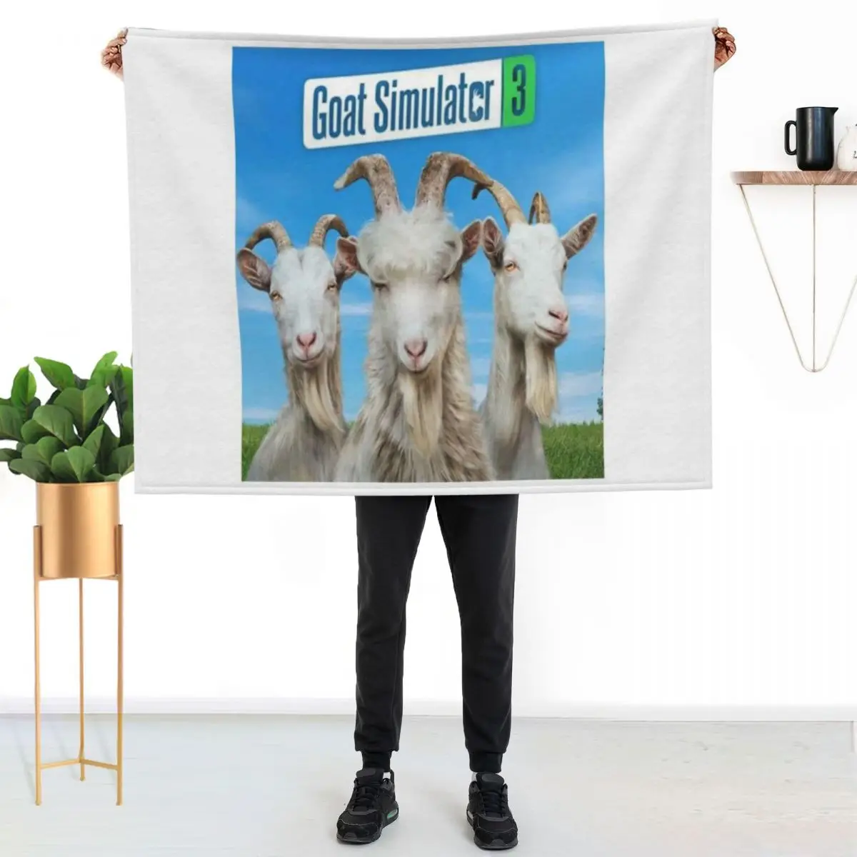 

Goat Simulator Throw Blanket Cozy Light Blanket for Travel Camping Picnic